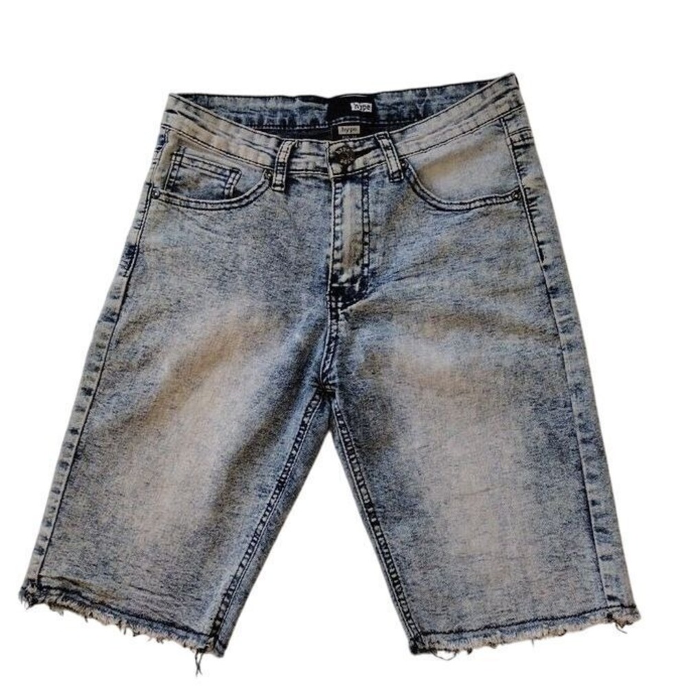 hype Jeans Shorts Men's Size 30 Blue Denim Light‎ Wash Five Pockets Cut Off